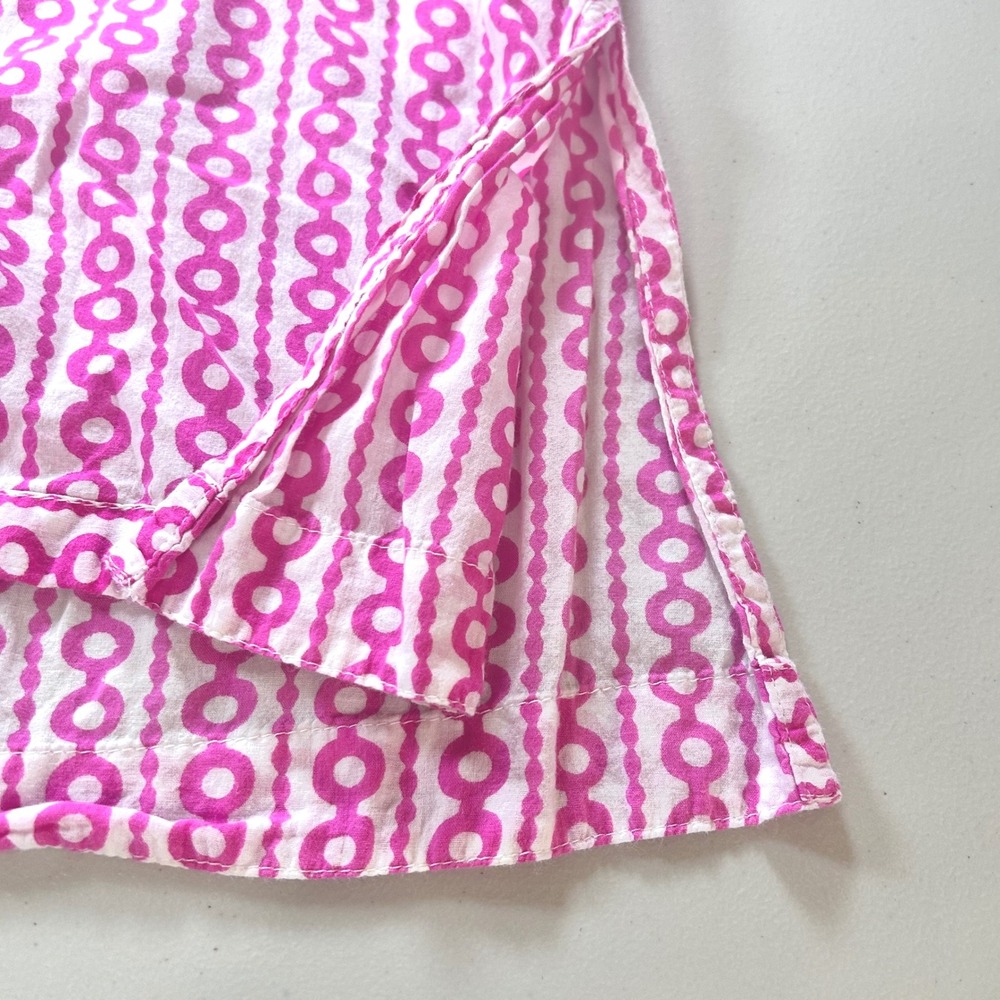 Gretchen Scott Designs Women's XS/S Pink Geometric Circle Print Cotton Tunic Top - Picture 7 of 8